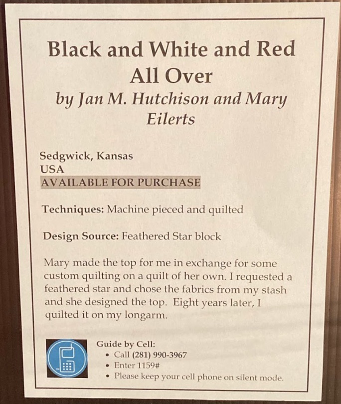 "Black and White and Red All Over" by Jan M. Hutchison and Mary Eilerts - Sign